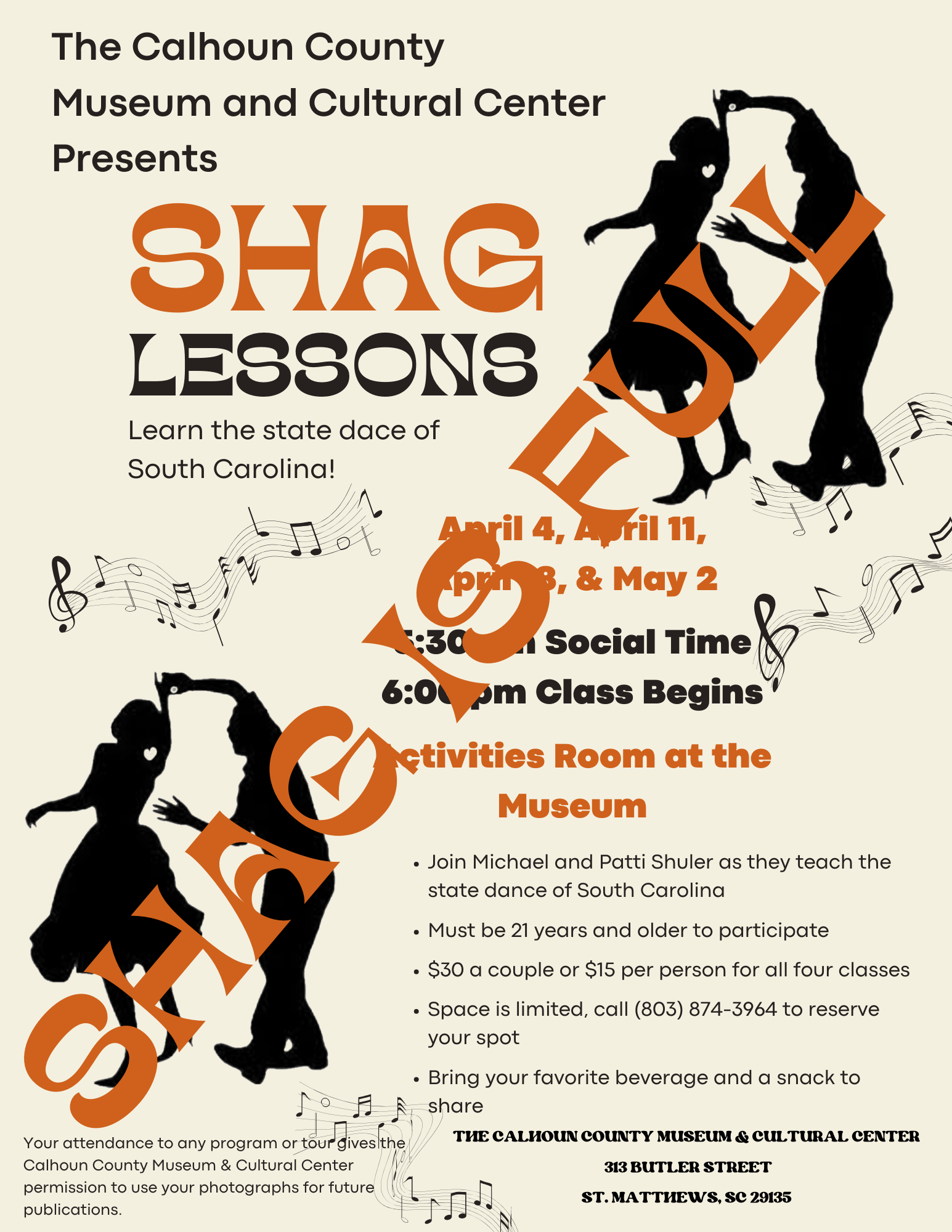 Beige and Orange Modern Music Lesson Flyer